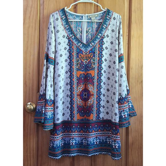Flying Tomato Dresses & Skirts - Flying Tomato Dress Women's Large Mini Bohemian Bell Sleeves Hippie Retro Summer